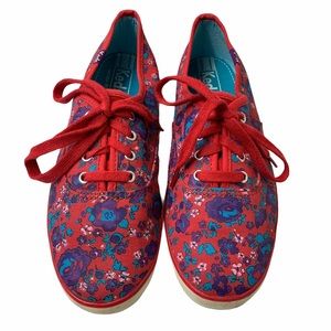 Keds Flora Red Purple Bright Graphic Lade Up Shoes